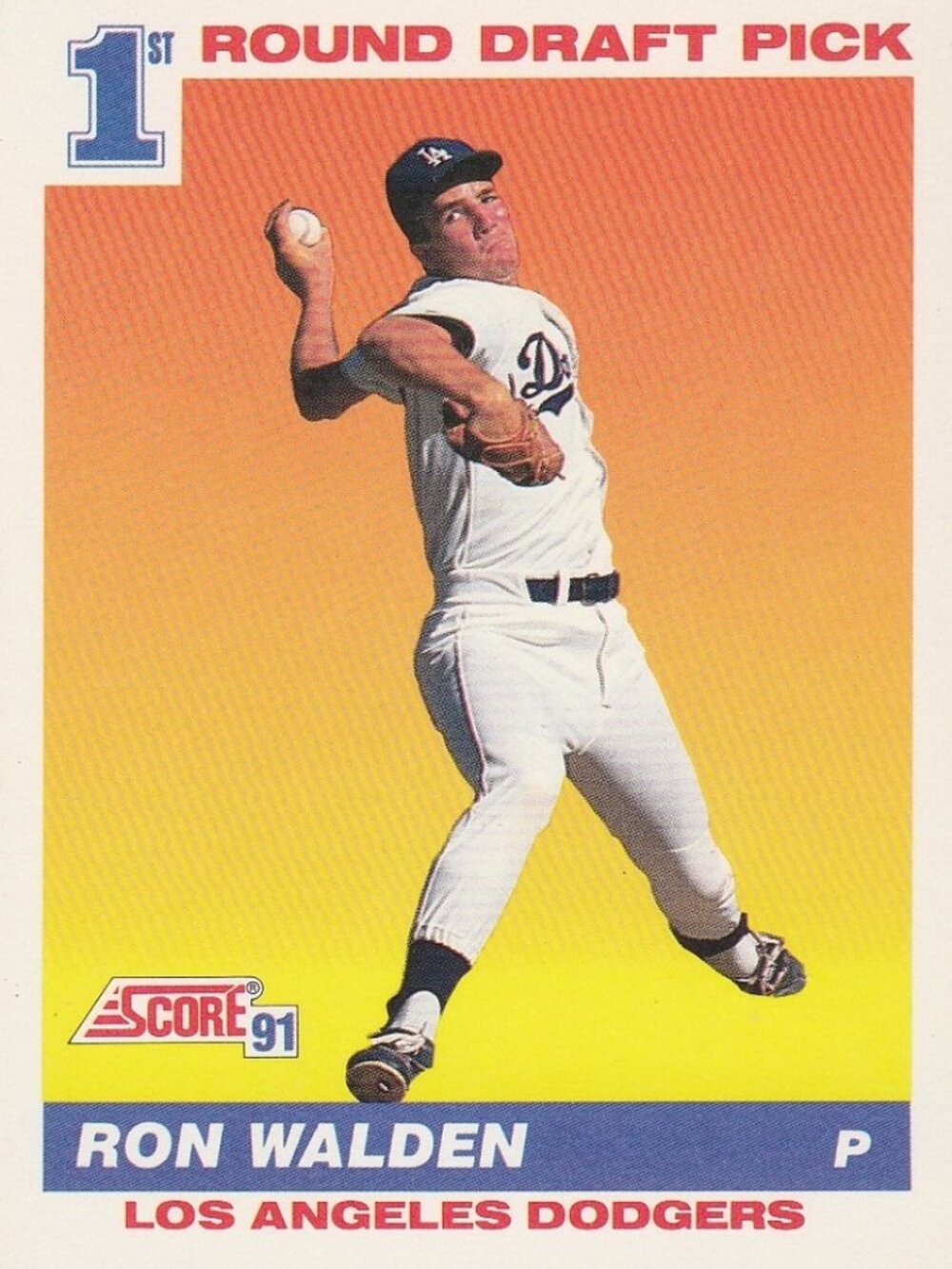 Ron Walden - Score '91 1st Round Draft Pick Baseball Card